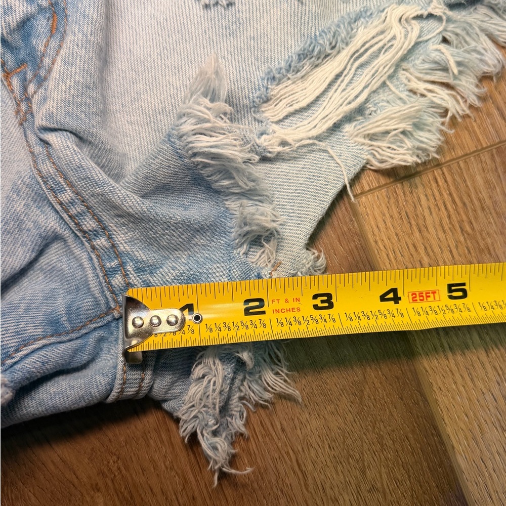 Aeropostale Slouchy Boyfriend Distressed Light Blue Denim Shorts Size 4 | Summer - Picture 9 of 10